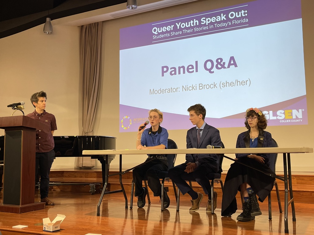 Queer Youth Speak out panel participants.
